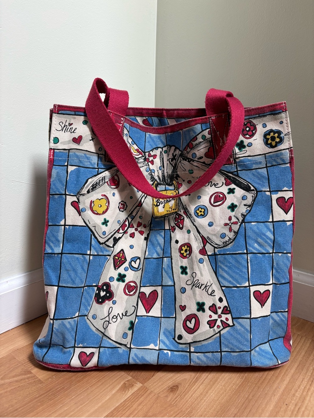 Brighton Love Sparkle Tote Bag - Pink & Blue
